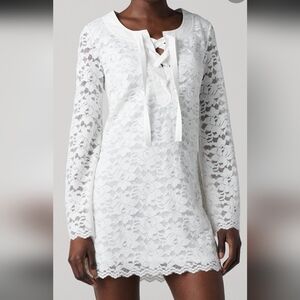 Elegant White Lace Midi Dress